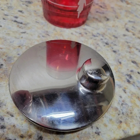 🌴3/$15🌴 Beefeater Martini Shaker Maker Cocktail Mixer With Lid Red - Picture 5 of 8
